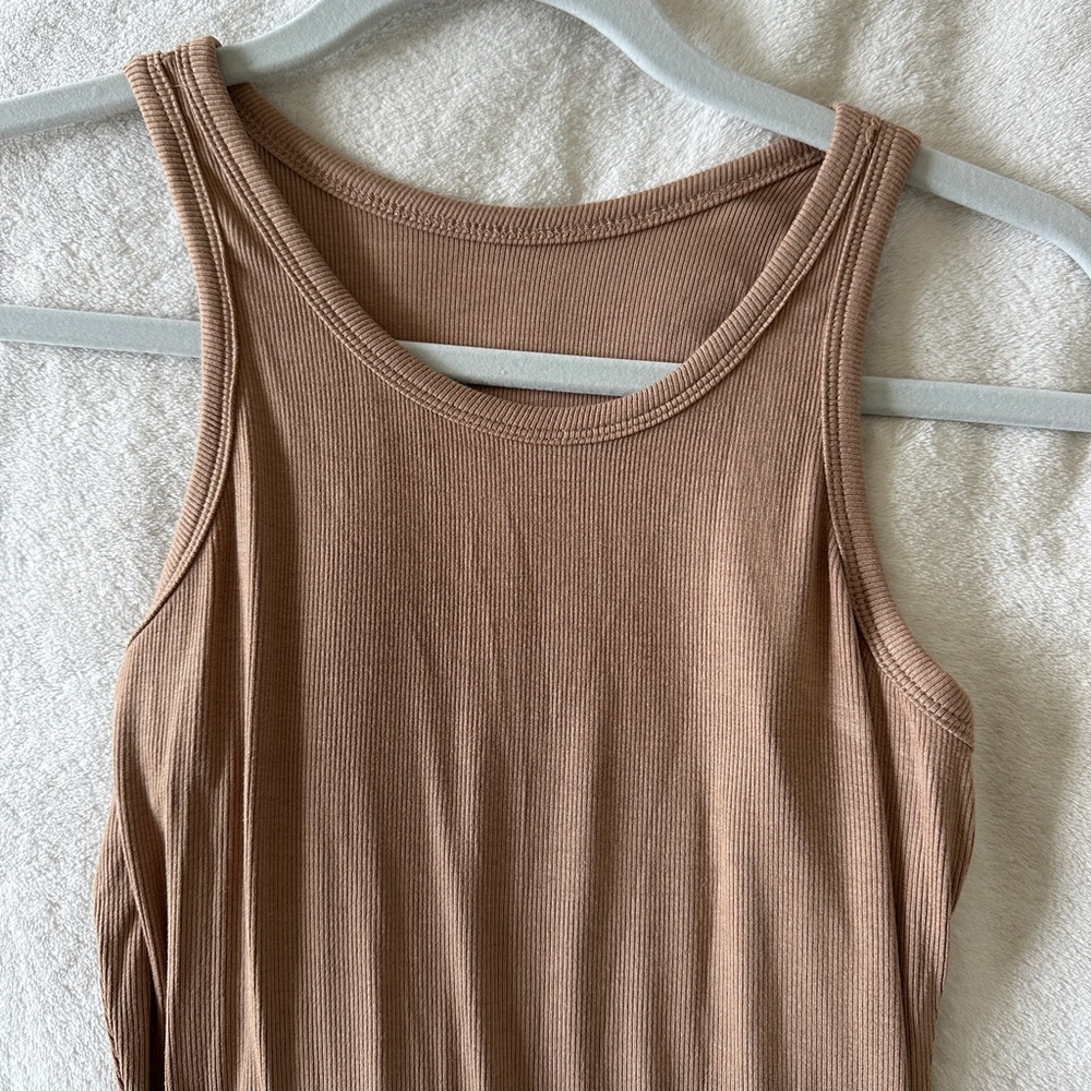 Amazon Tan Ribbed Mini Dress - Picture 5 of 5